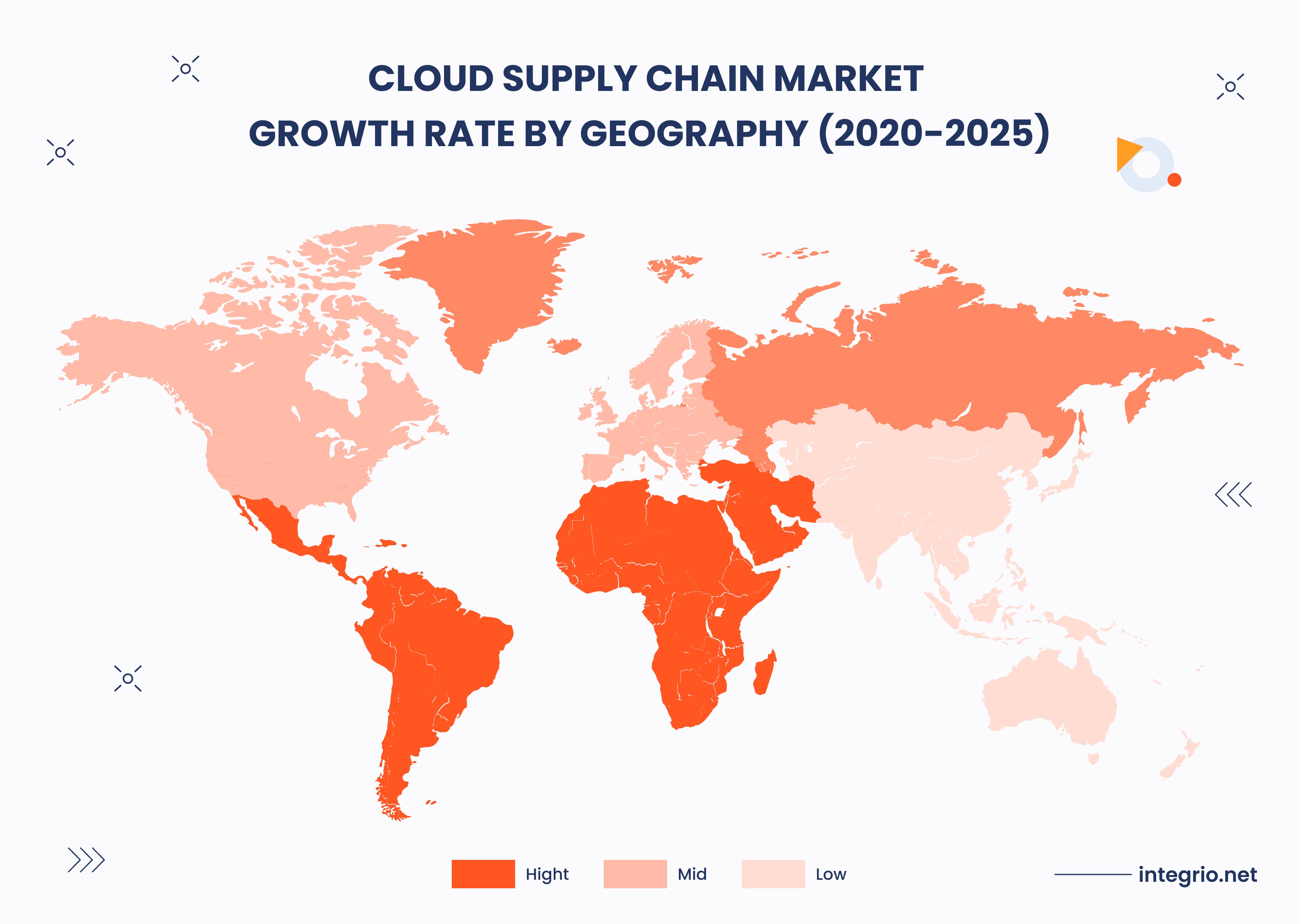 Cloud Supply Chain Market - Growth Rate by Geography (2020-2025)